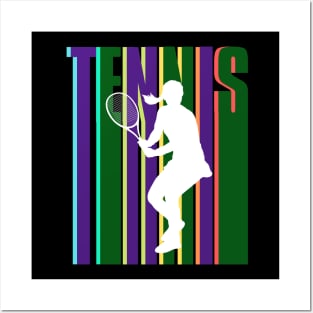 US Open Tennis Player Silhouette Posters and Art